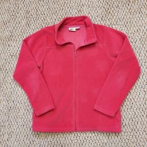 Bass Pro Shop Womens XL Long Sleeve Full Zip Fleece Jacket Hot Pink